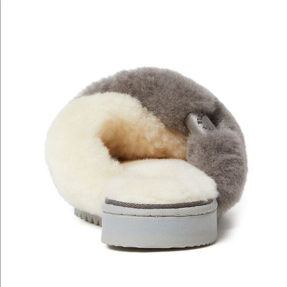 Fireside by Dearfoams New Castle Genuine Shearling Band Slide Slipper - Picture 3 of 5